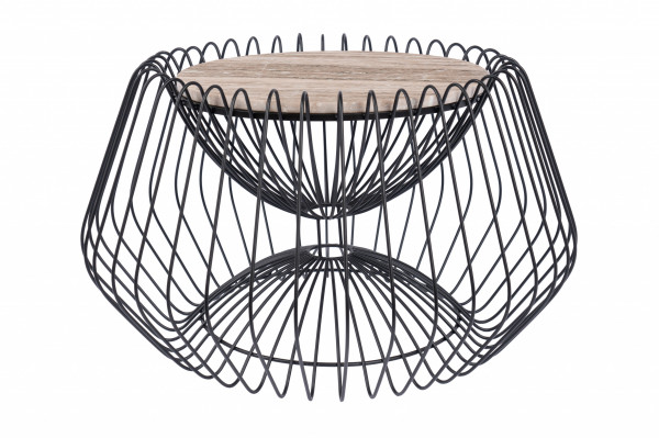 Masuta de cafea rotunda din marmura si fier 60x60x35 cm
