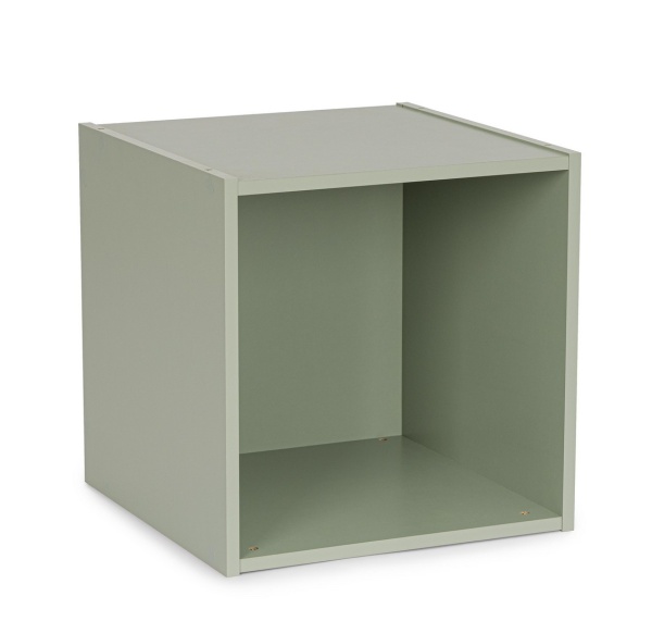 Raft tip cub, finisaj verde salvie, 35x35x35 cm