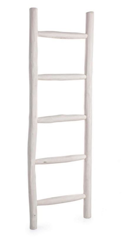 Scară decorativă Sahel, din crengi de tec, finisaj alb antichizat, 150 cm