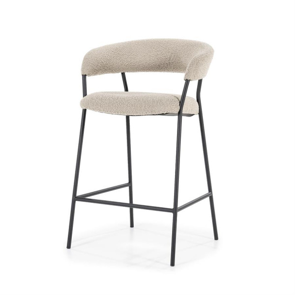 Scaun de bar tapitat Luka taupe
