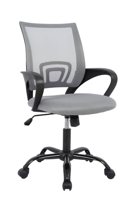 Scaun de birou modern, cu brațe, reglabil pe înălțime, Gri, 54x49x92.5 cm