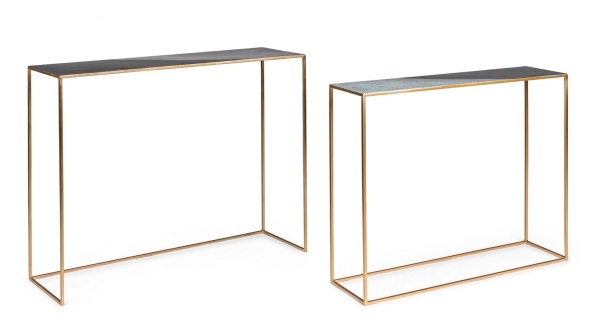 Set 2 console din metal cu finisaj emailat