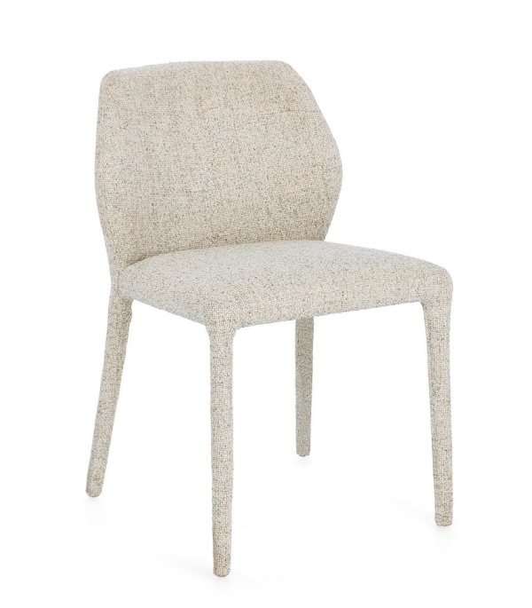 Set de 2 scaune Libby, din oțel și stofă, bej 50x55x77,5 cm