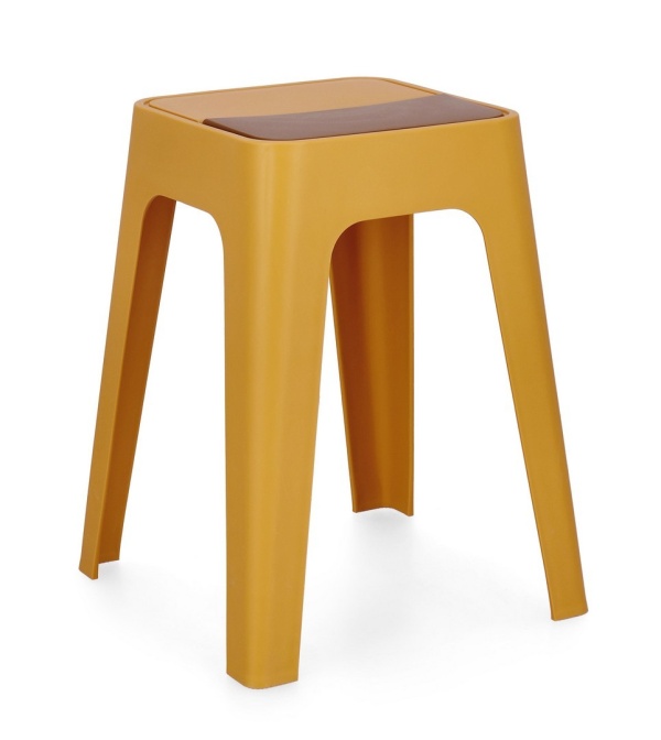 Set de 4 Taburet suprapunabil, muștar, 36.5x36.5x46.5 cm