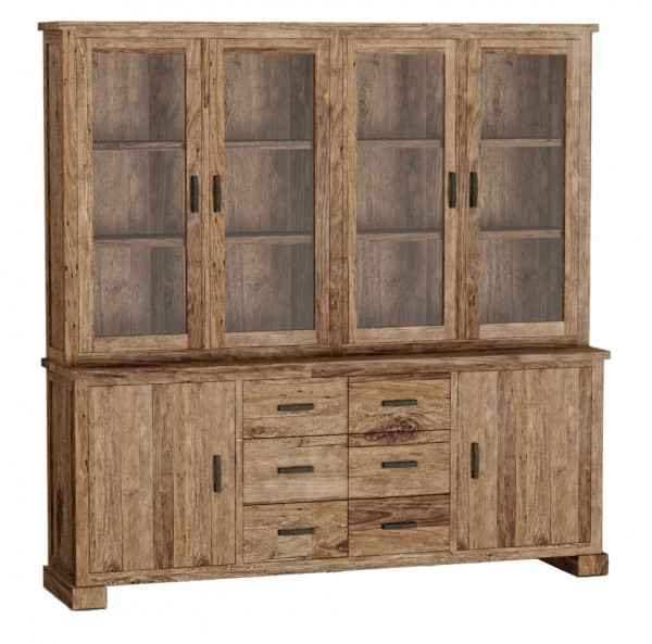 Vitrina din lemn de drift, 6 usi 6 sertare