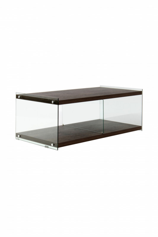 Comoda TV din sticla temperata Elementary maro deschis 120 cm