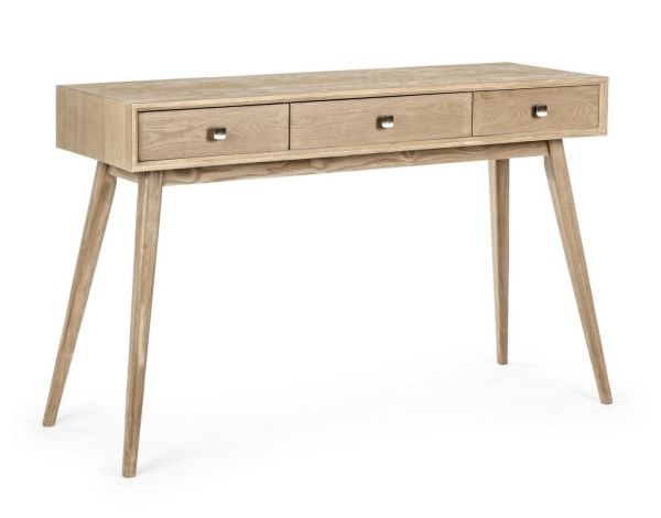 Consolă Alannis, cu 3 sertare, din lemn de brad și MDF, 120x40x78 cm