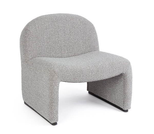 Fotoliu Bassilla Bouclé, Gri, 71 x 69 x 72.5 cm