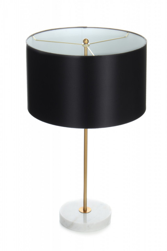 Lampa decorativa din metal/marmura Piona neagra / aurie, doua becuri