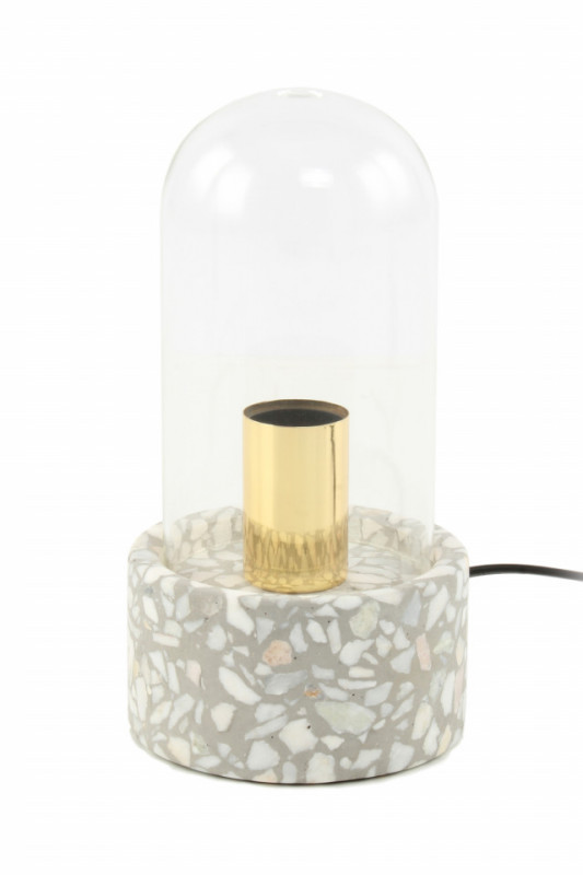 Lampa decorativa din mozaic Curacao alba/gri, un bec