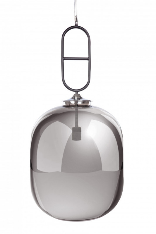 Lustra din sticla/metal Calai II gri /neagra, un bec