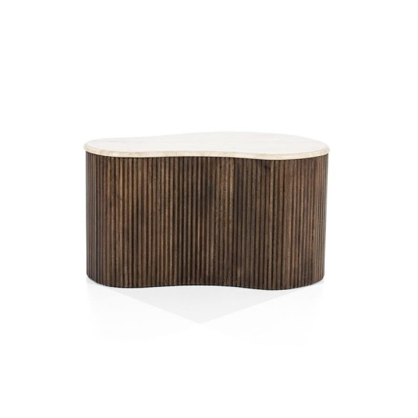Masuta de cafea din lemn de mango si travertin Mari 70x47x38 cm