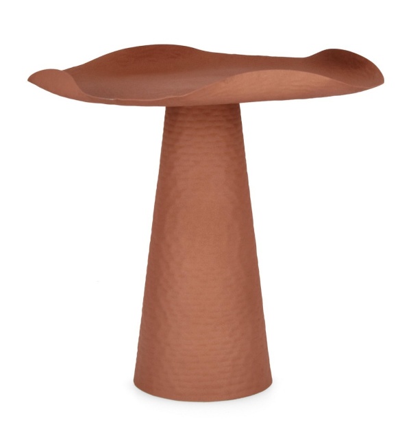 Măsuță de cafea Lalita, rotundă, din aluminiu, finisaj mat, teracotă, 46x47.5 cm