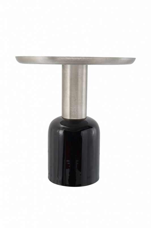 Masuta de cafea rotunda din fier 49,5x49,5x52 cm negru / argintiu