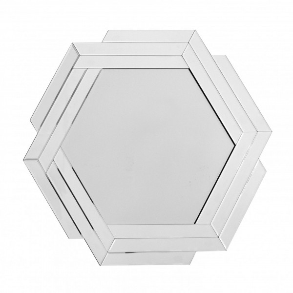 Oglinda hexagonala Artemis Argintiu, 1.6cm (L / D) x 80cm (W) x 85cm (H)