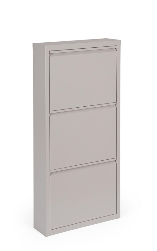 Pantofar metalic Eyvin, 3 uși rabatabile, taupe, 50x15x106 cm