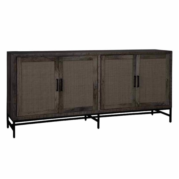 Servanta Carini din lemn de mango neagra 200 cm