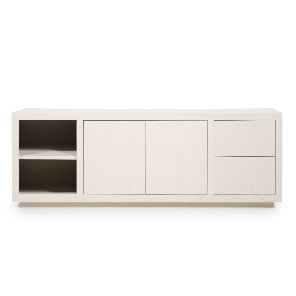 Servanta Helsinki din lemn de stejar taupe 200x42x70 cm