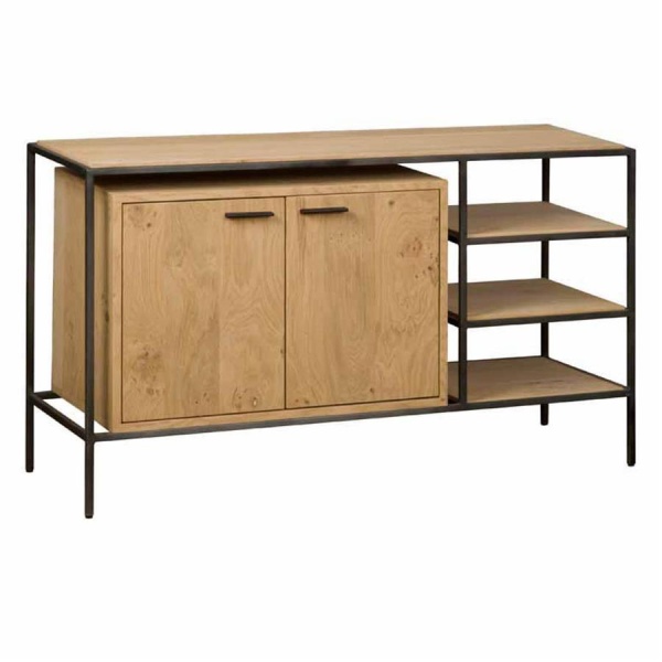 Servanta Pineto furnir de stejar cu metal128 cm