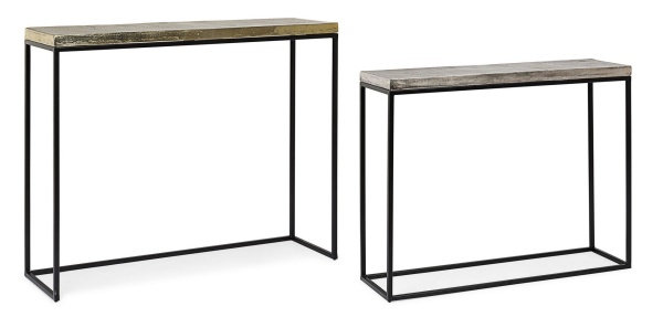 Set 2 console Amira, din metal cu finisaj antichizat