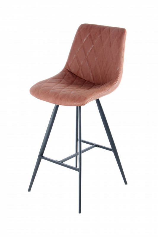 Set 2 scaune de bar cu aspect de piele Frances maro