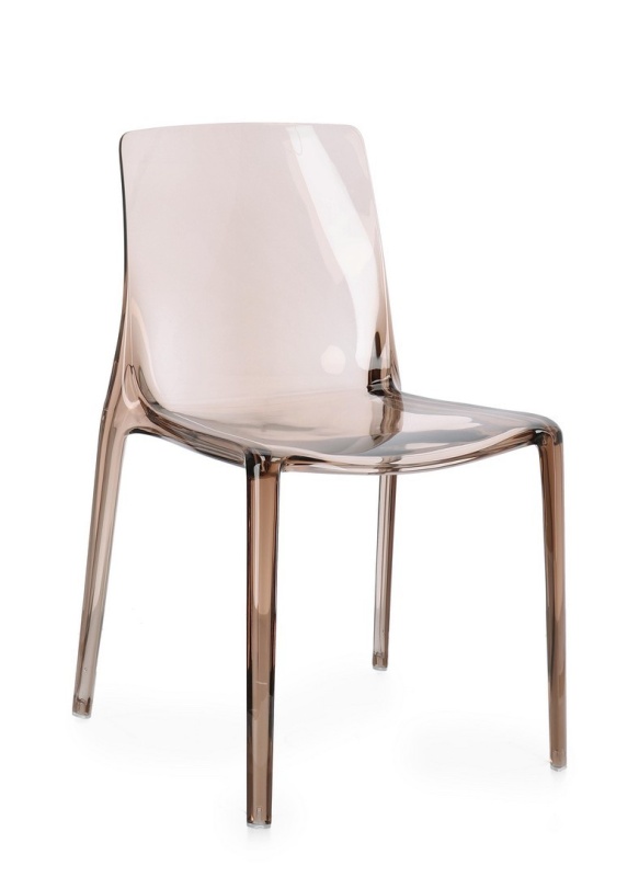Set 4 Scaune Adele Coffee din policarbonat transparente