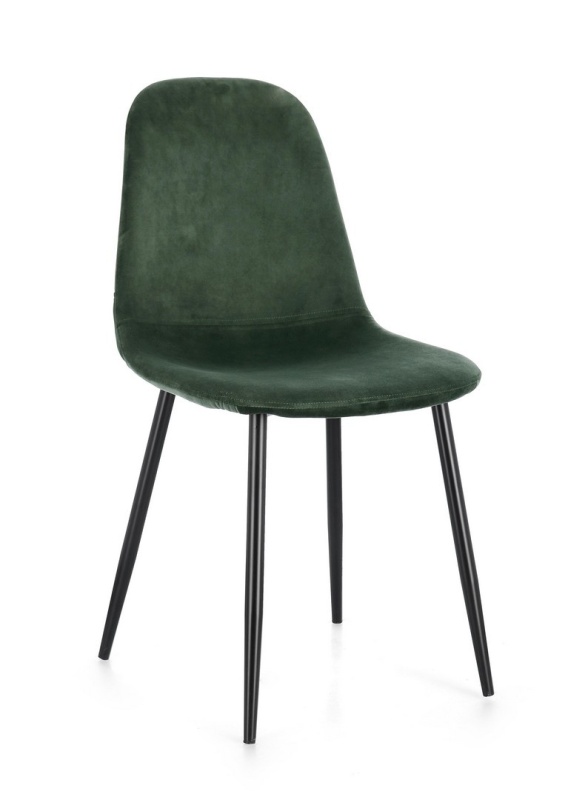 Set 4 scaune Irelia, din catifea, Verde închis, 52,5x42,5x90 cm