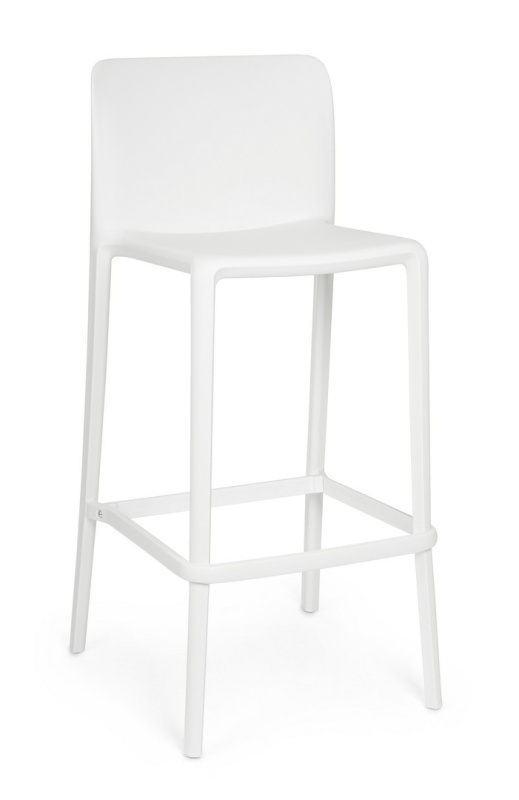 Set de 4 scaune de bar Chloris, din polipropilenă, alb, 48x44x102 cm