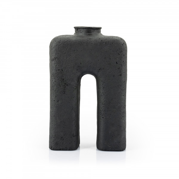 Vaza de ceramica Arca mare neagra 38 cm