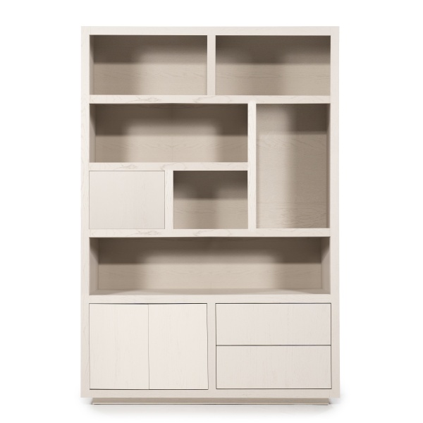 Biblioteca Helsinki din lemn de stejar taupe 150x220cm