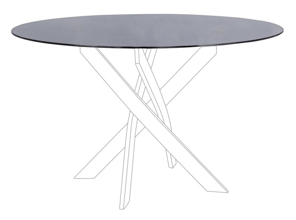 Blat din sticlă masă dining Glamour, Ø120 cm
