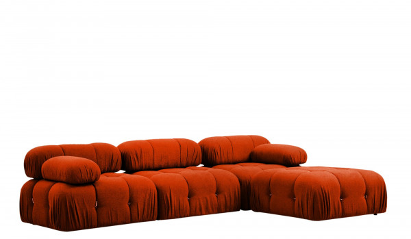 Coltar Bubble modular, 3 locuri, caramiziu