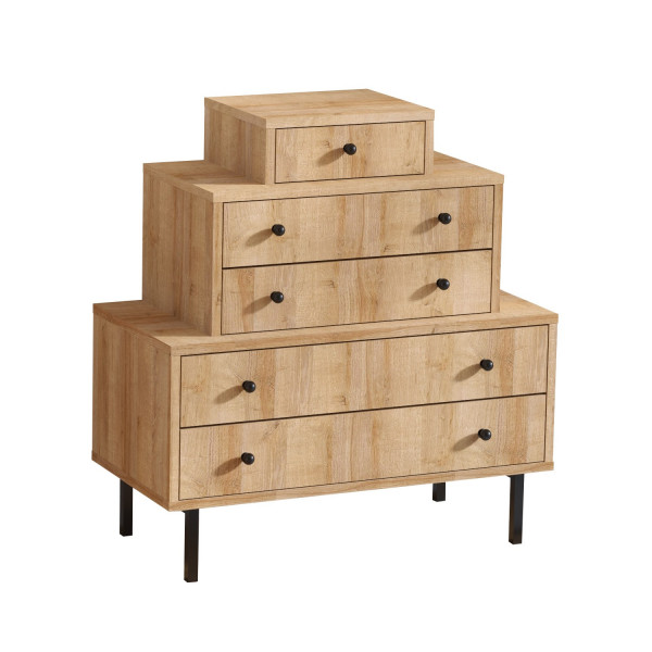 Comoda din pal melaminat cu sertare Tate stejar 80 cm