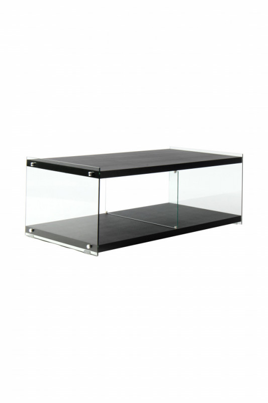 Comoda TV din sticla temperata Elementary neagra 120 cm