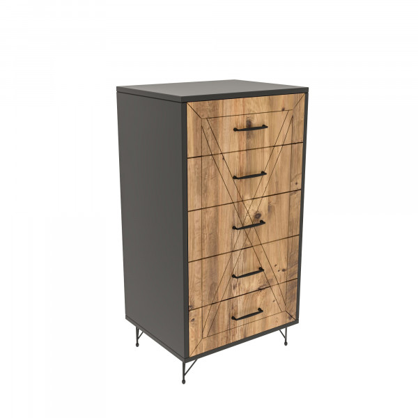 Consola din pal melaminat Planet stejar antracit 50 cm