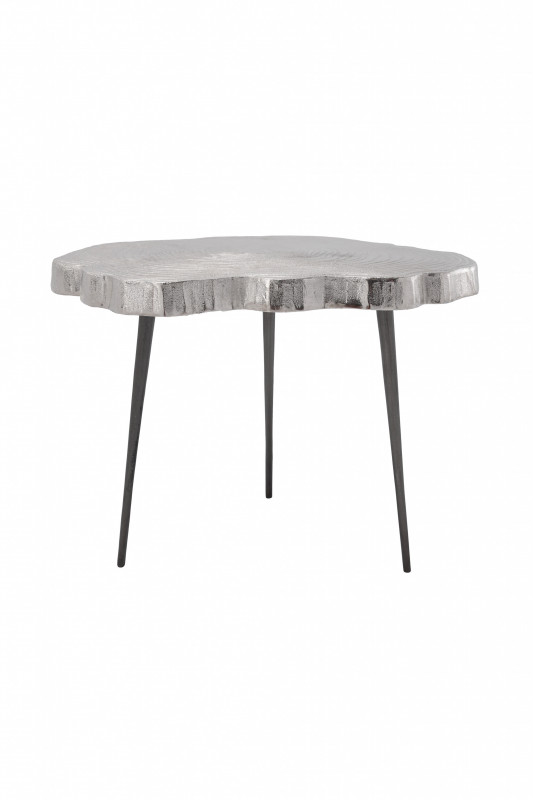 Masuta de cafea cu forma neregulata din aluminiu 65x56x50 cm argintiu