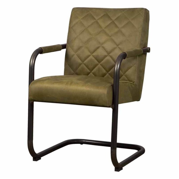 Scaun dining Civo tapitat verde kaki