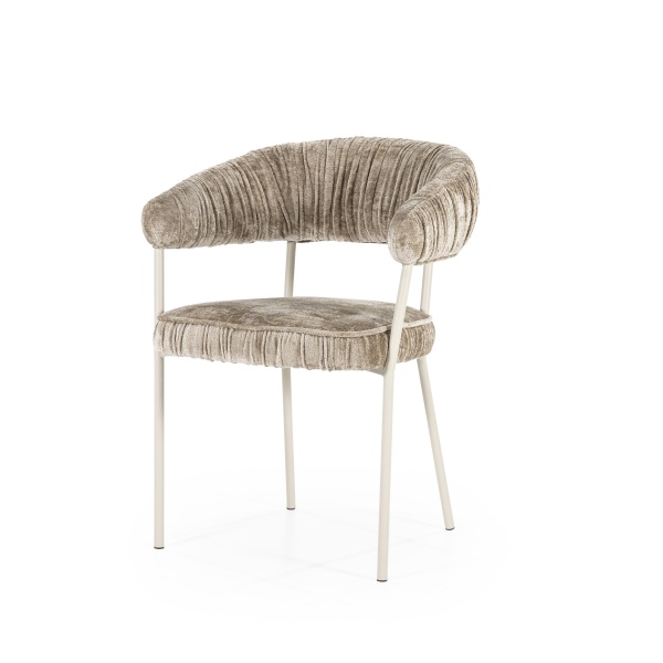 Scaun Lizzy din Țesătură și metal taupe