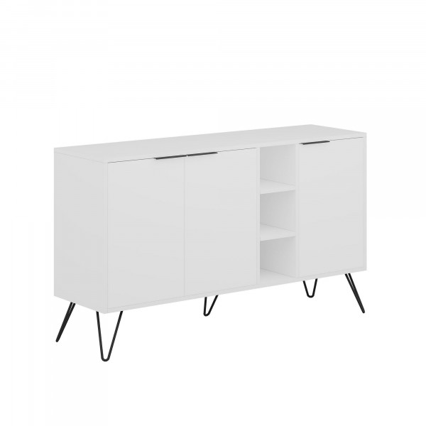 Servanta din pal melaminat Clara alba 142x83x35,6 cm