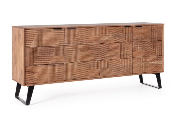 Servanta Isar cu 4 uși, din lemn de acacia, 175x40x80 cm