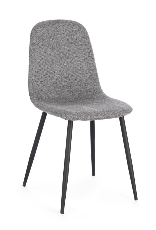 Set 4 scaune Irelia, din poliester, Gri închis, 52,5x42,5x90 cm