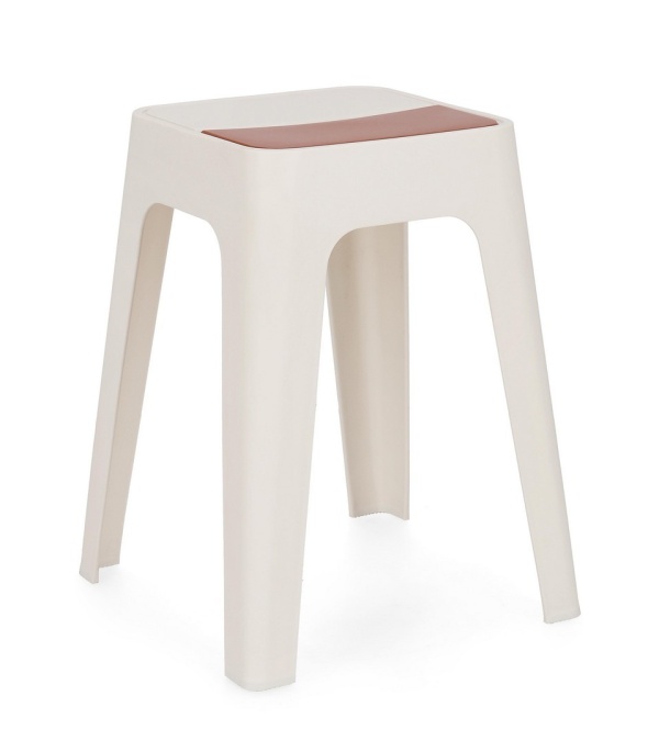 Set de 4 Taburet suprapunabil, alb, 36.5x36.5x46.5 cm