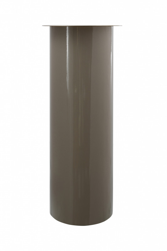 Suport lumanare din fier Art Deco, taupe / auriu