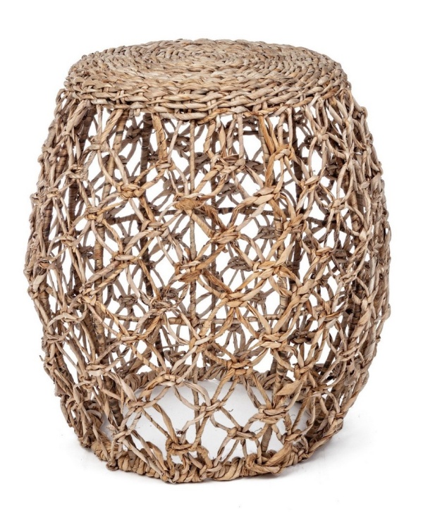 Taburet Amelina, din oțel și fibre naturale, diametru 30 cm, înălțime 50 cm