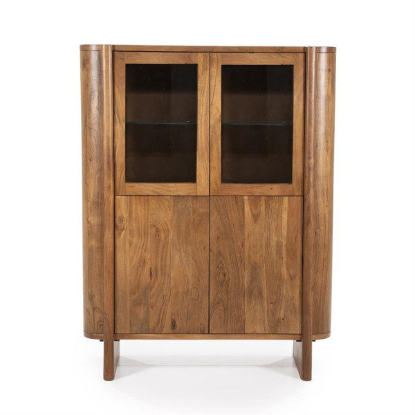 Vitrina din lemn de salcâm Julian 115x43x150 cm