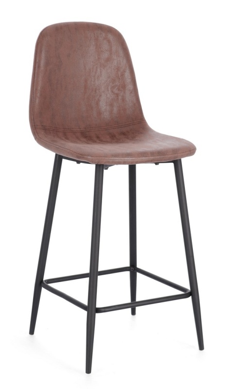 Acest set de două scaune de bar combină un design de inspirație vintage cu funcționalitatea modernă, fiind ideal pentru insula din bucătărie sau zona de bar. Șezutul confortabil este realizat din polipropilenă și acoperit cu piele ecologică (poliuretan) d