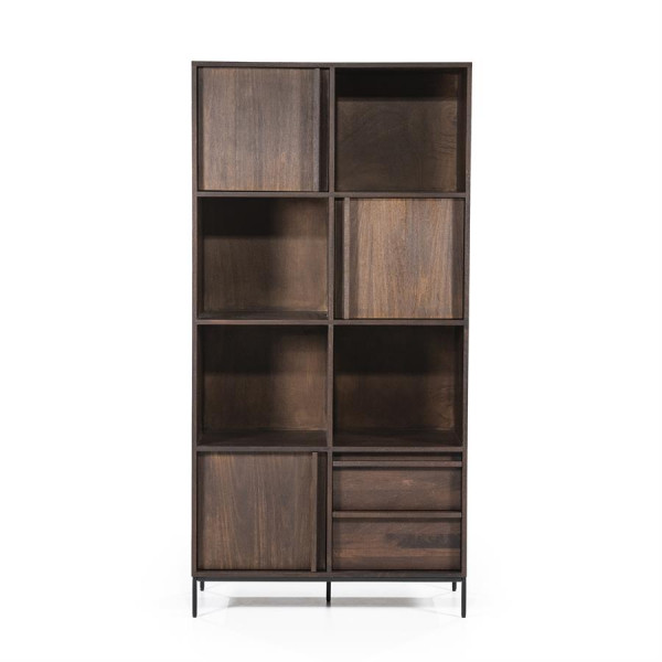 Bibliotecă din lemn de mango Jimmy 90x180 cm maro