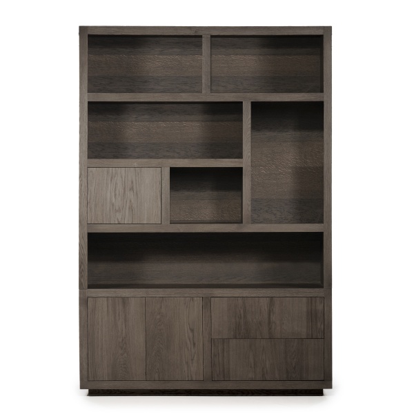 Biblioteca Helsinki din lemn de stejar maro 150x220 cm
