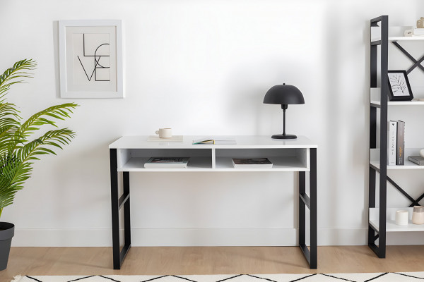 Birou din pal melaminat Miso alb 120 cm