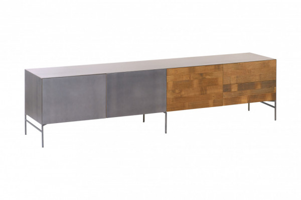Comoda TV din tec reciclat 221 cm